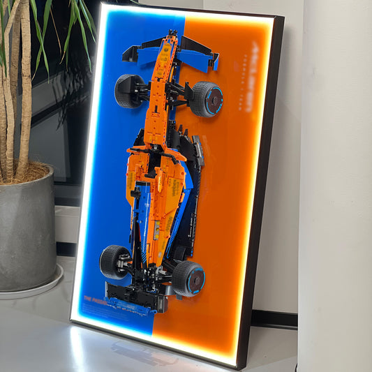 iLuane Display Wallboard for Lego Technic McLaren Formula 1 Race Car 42141 with LED Lights (No Car Included)