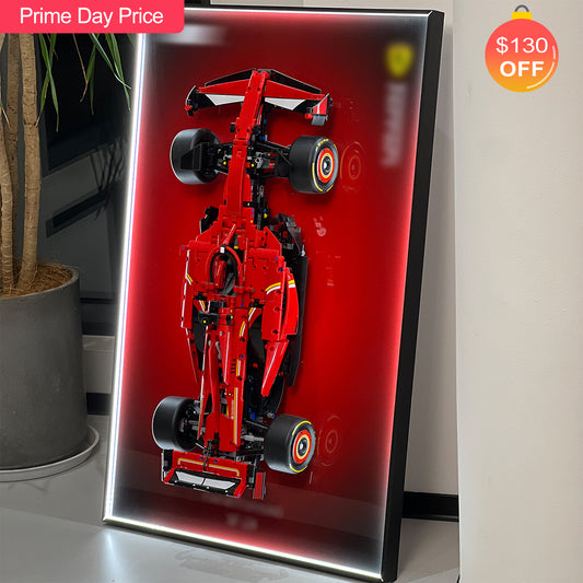 iLuane Display Wallboard for Lego Technic SF-24 Model Car Kit Building Set 42207 with LED Lights (No Car Included)