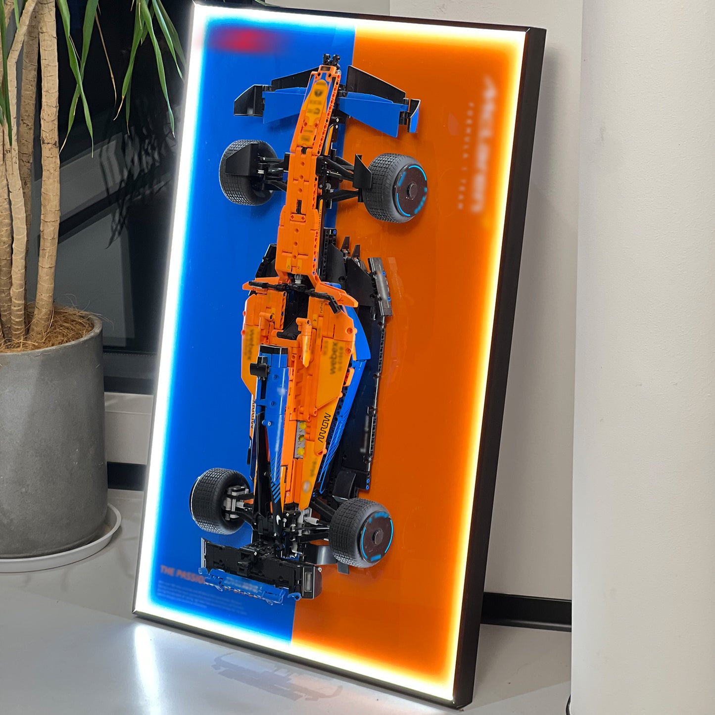iLuane Display Wallboard for Lego Technic McLaren Formula 1 Race Car 42141 with LED Lights (No Car Included)