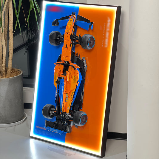 iLuane Display Wallboard for Lego Technic McLaren Formula 1 Race Car 42141 with LED Lights (No Car Included)