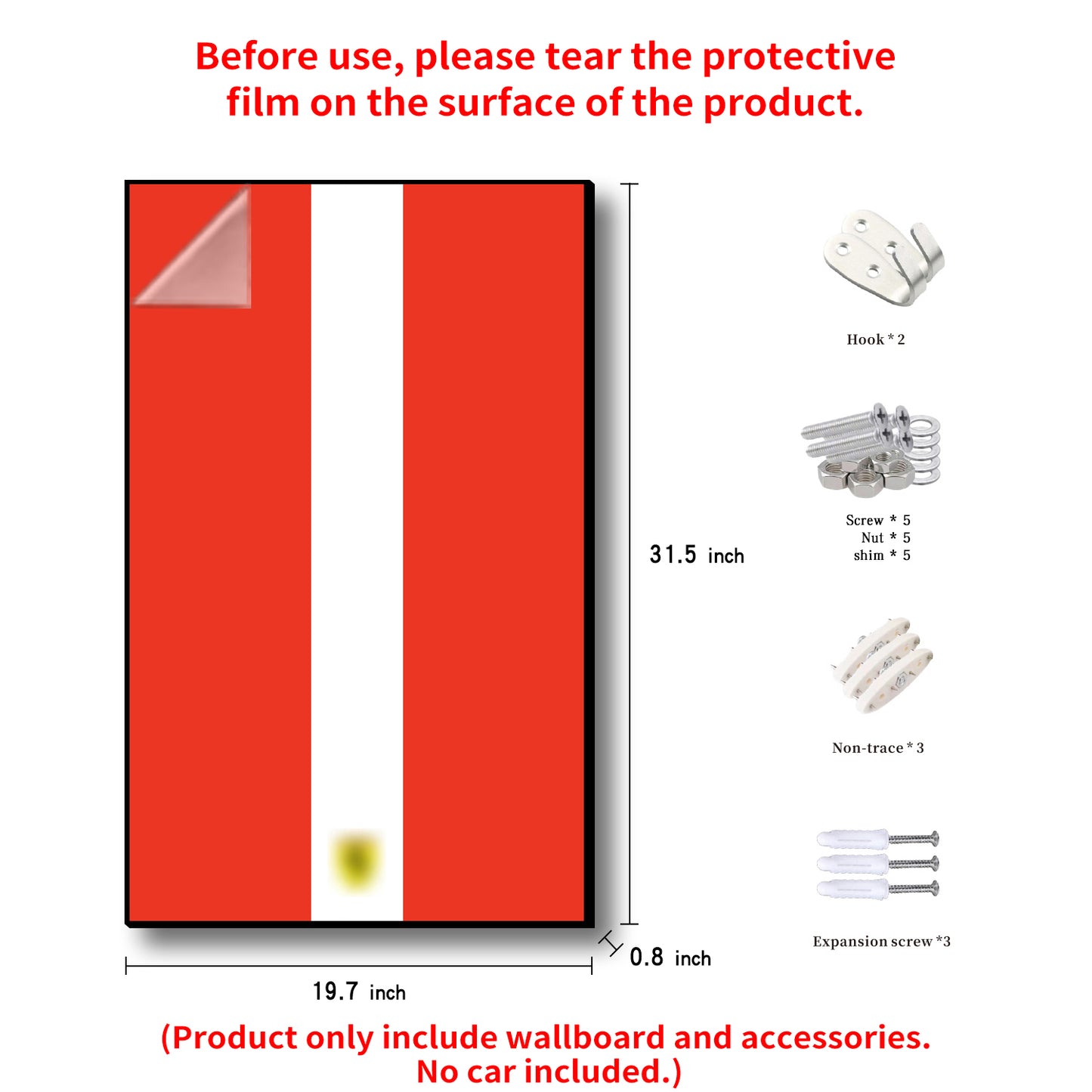 iLuane Display Wallboard for Lego Technic 488 GTE 42125 (Only Display Wallboard)