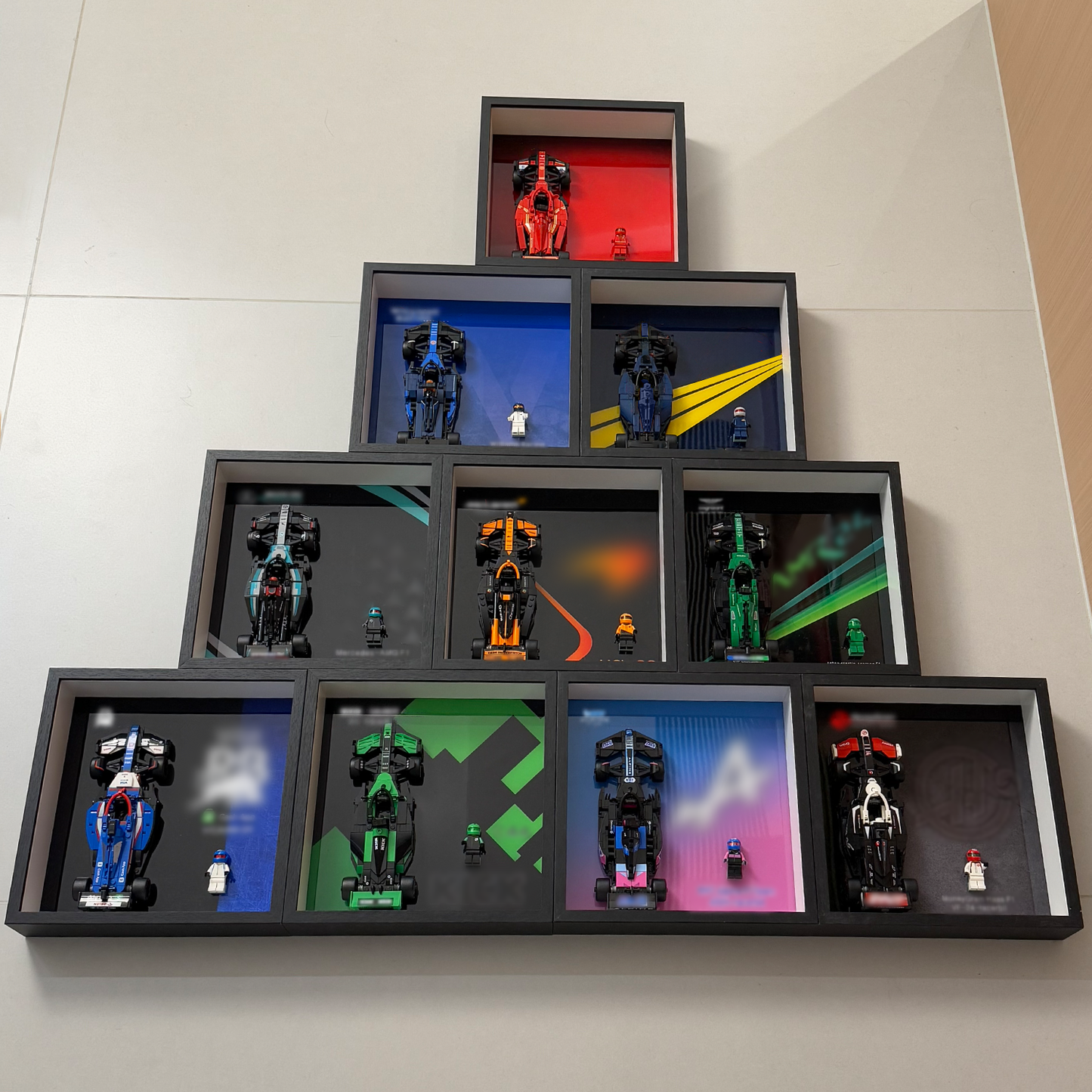 iLuane Display Wallboard for Lego Speed Champions Ultimate ollector's Pack 66802, Contains 10 Sets in 1, Adult Collectibles Wall Mount, Home or Office Décor (No Car Included)