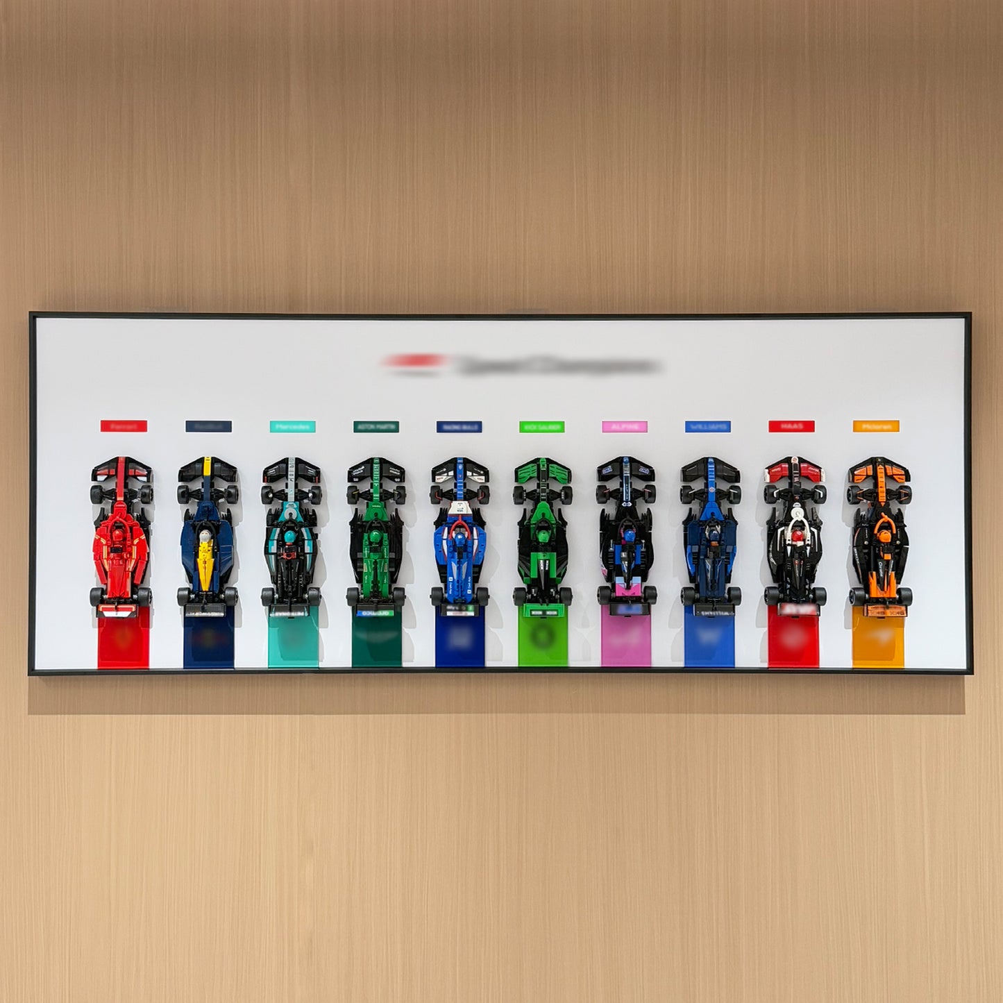 iLuane Display Wallboard for LEGO Speed Champions Ultimate Collector's Pack 66802, Holds 10 Cars on One Frame, Adult Collectibles Wall Mount, Home or Office Décor, Style A (No Car Included)