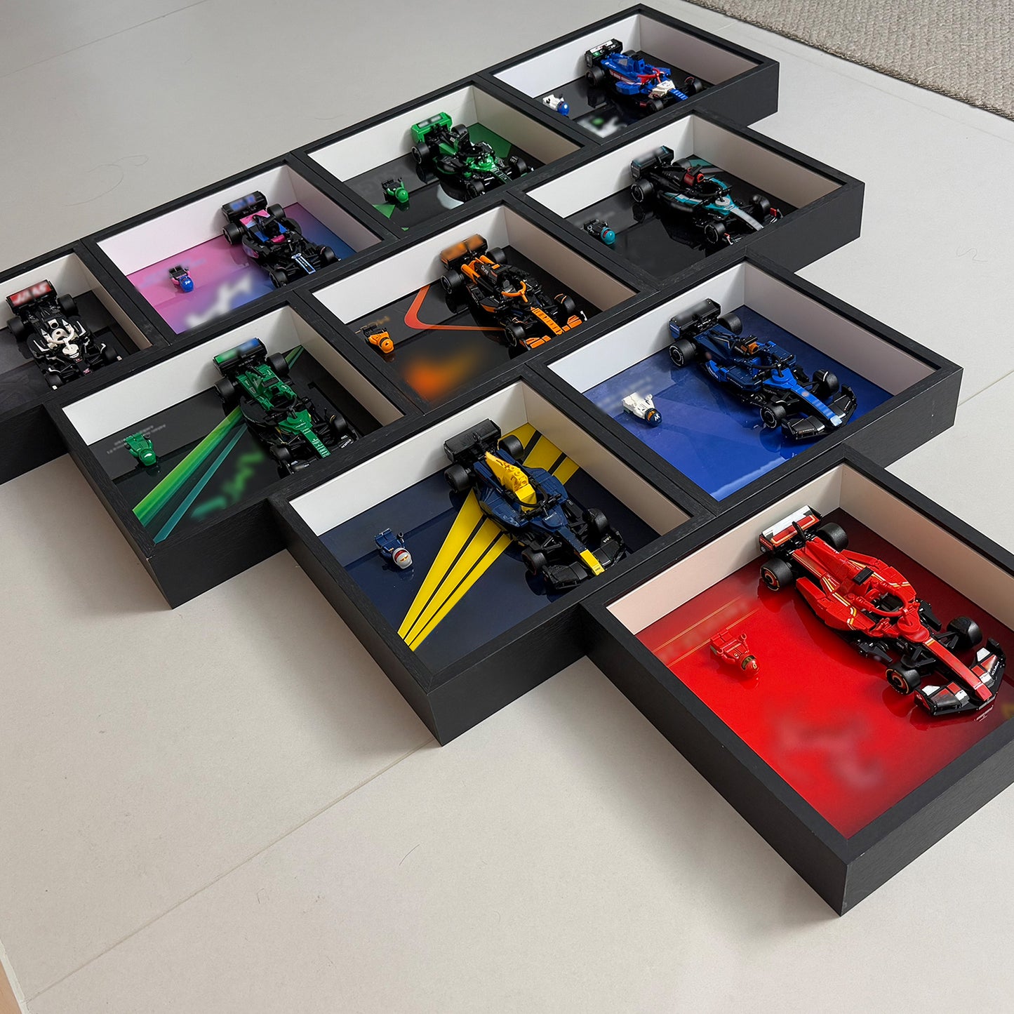 iLuane Display Wallboard for Lego Speed Champions Ultimate ollector's Pack 66802, Contains 10 Sets in 1, Adult Collectibles Wall Mount, Home or Office Décor (No Car Included)