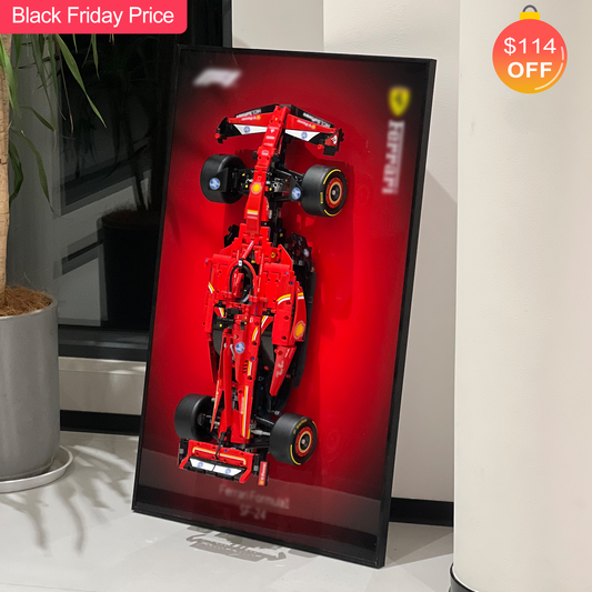 iLuane Display Wallboard for Lego Technic Ferrari SF-24 F1 Model Car Kit Building Set 42207 (No Car Included)