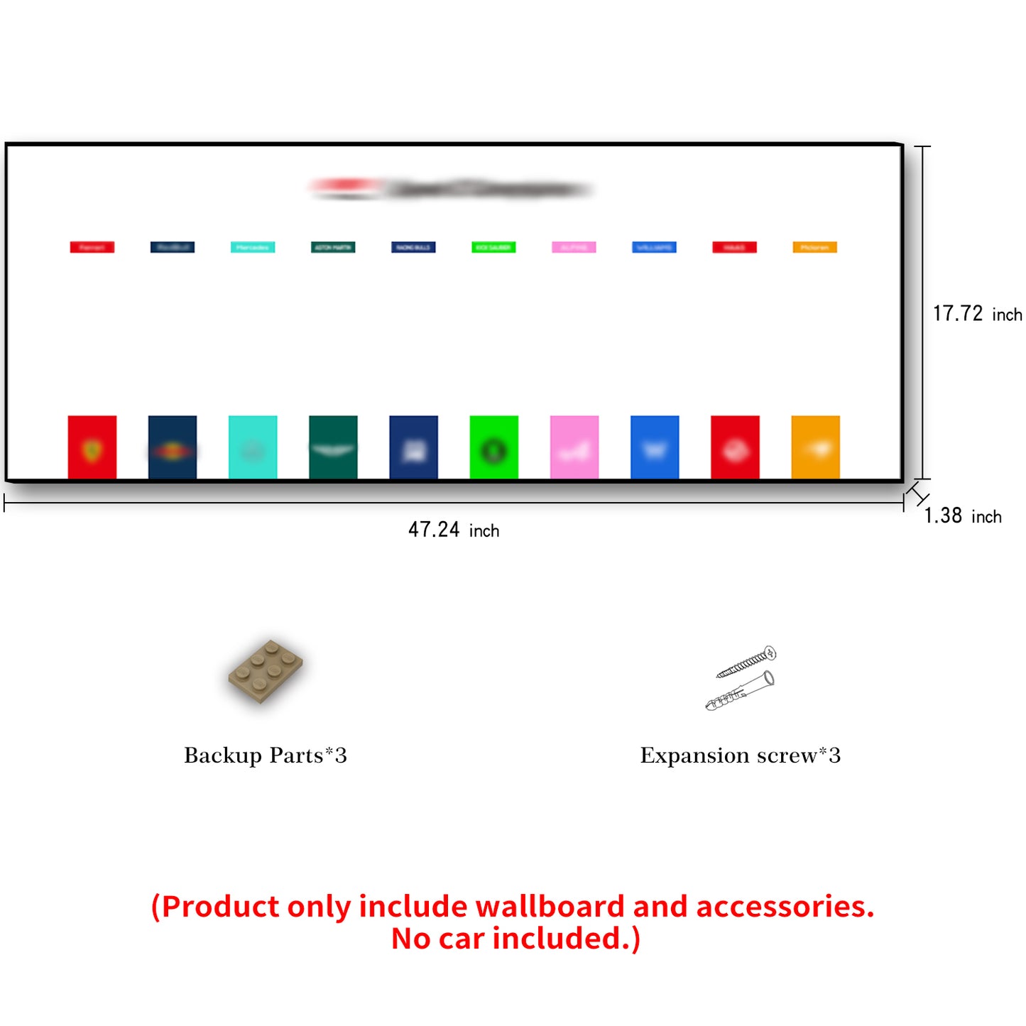 iLuane Display Wallboard for LEGO Speed Champions Ultimate Collector's Pack 66802, Holds 10 Cars on One Frame, Adult Collectibles Wall Mount, Home or Office Décor, Style A (No Car Included)