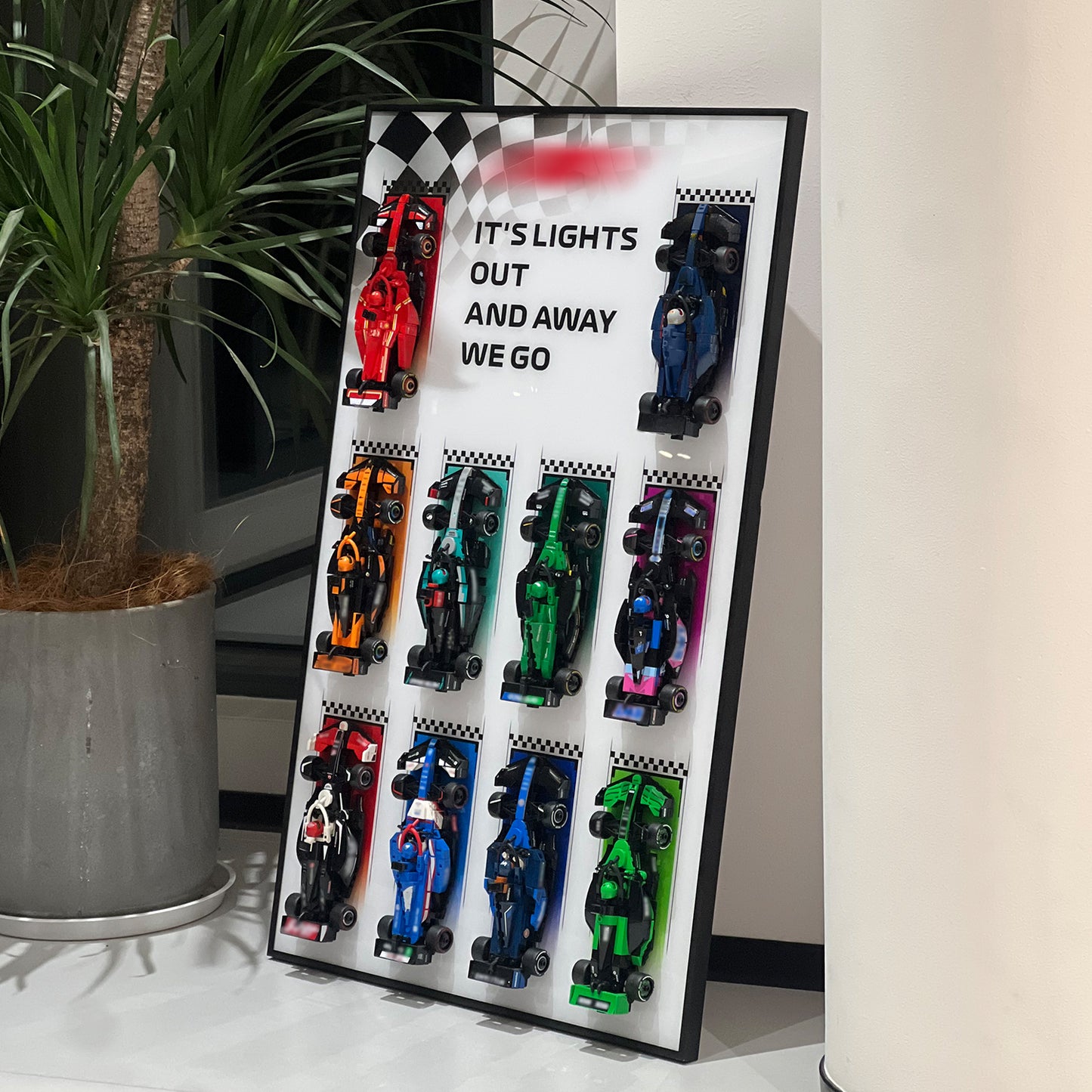 iLuane Display Wallboard for Lego Speed Champions Collector's Pack 66802, Display Frame for 10 Cars, Ideal for Adult Collectors, Home & Office Wall Mount, Style A(Cars Not Included)