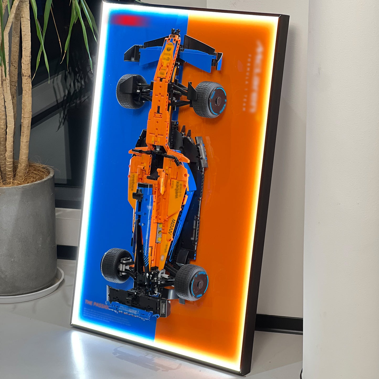 iLuane Display Wallboard for Lego Technic McLaren Formula 1 Race Car 42141 with LED Lights (No Car Included)