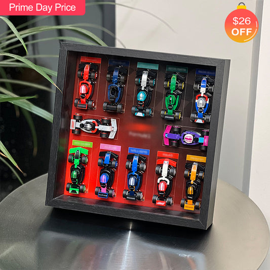 iLuane Display Wallboard for Lego Surprise Collectible Race Cars 66796, Holds 12 Cars on One Frame, Adult Collectibles Wall Mount, Home or Office Décor, Black (No Car Included)