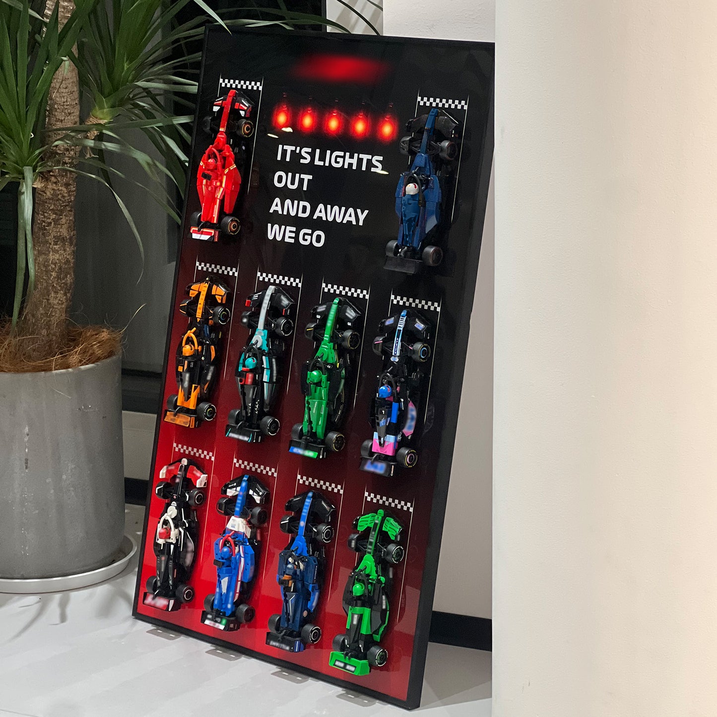 iLuane Display Wallboard for Lego Speed Champions Collector's Pack 66802, Display Frame for 10 Cars, Ideal for Adult Collectors, Home & Office Wall Mount, Style B(Cars Not Included)