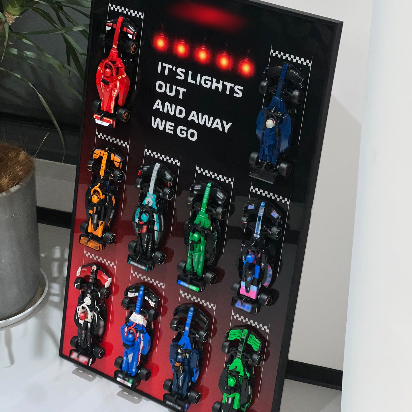 iLuane Display Wallboard for Lego Speed Champions Collector's Pack 66802, Display Frame for 10 Cars, Ideal for Adult Collectors, Home & Office Wall Mount, Style B(Cars Not Included)