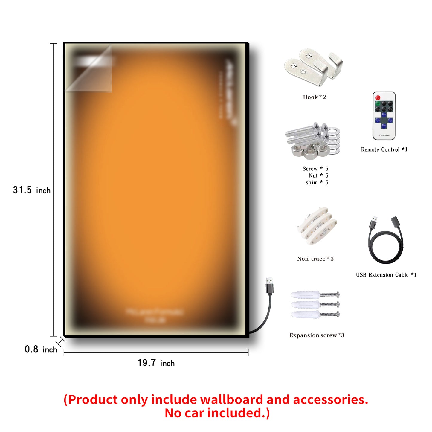 iLuane Display Wallboard for LEGO Technic McLaren MCL39 42228 Model Car Building Sets, Adult Collectibles Wall Mount, Room or Office Decor for Men & Women, Built-in LED Lighting (No Car Included)