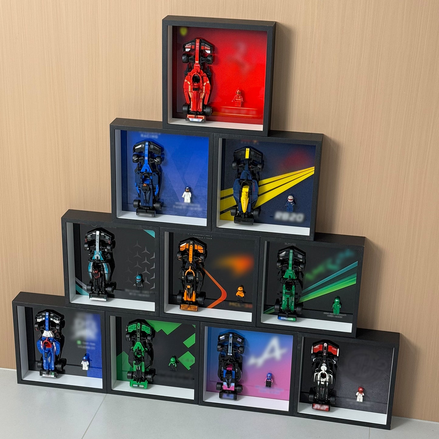 iLuane Display Wallboard for Lego Speed Champions Ultimate ollector's Pack 66802, Contains 10 Sets in 1, Adult Collectibles Wall Mount, Home or Office Décor (No Car Included)