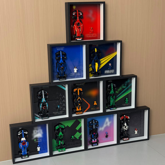iLuane Display Wallboard for Lego Speed Champions Ultimate ollector's Pack 66802, Contains 10 Sets in 1, Adult Collectibles Wall Mount, Home or Office Décor (No Car Included)