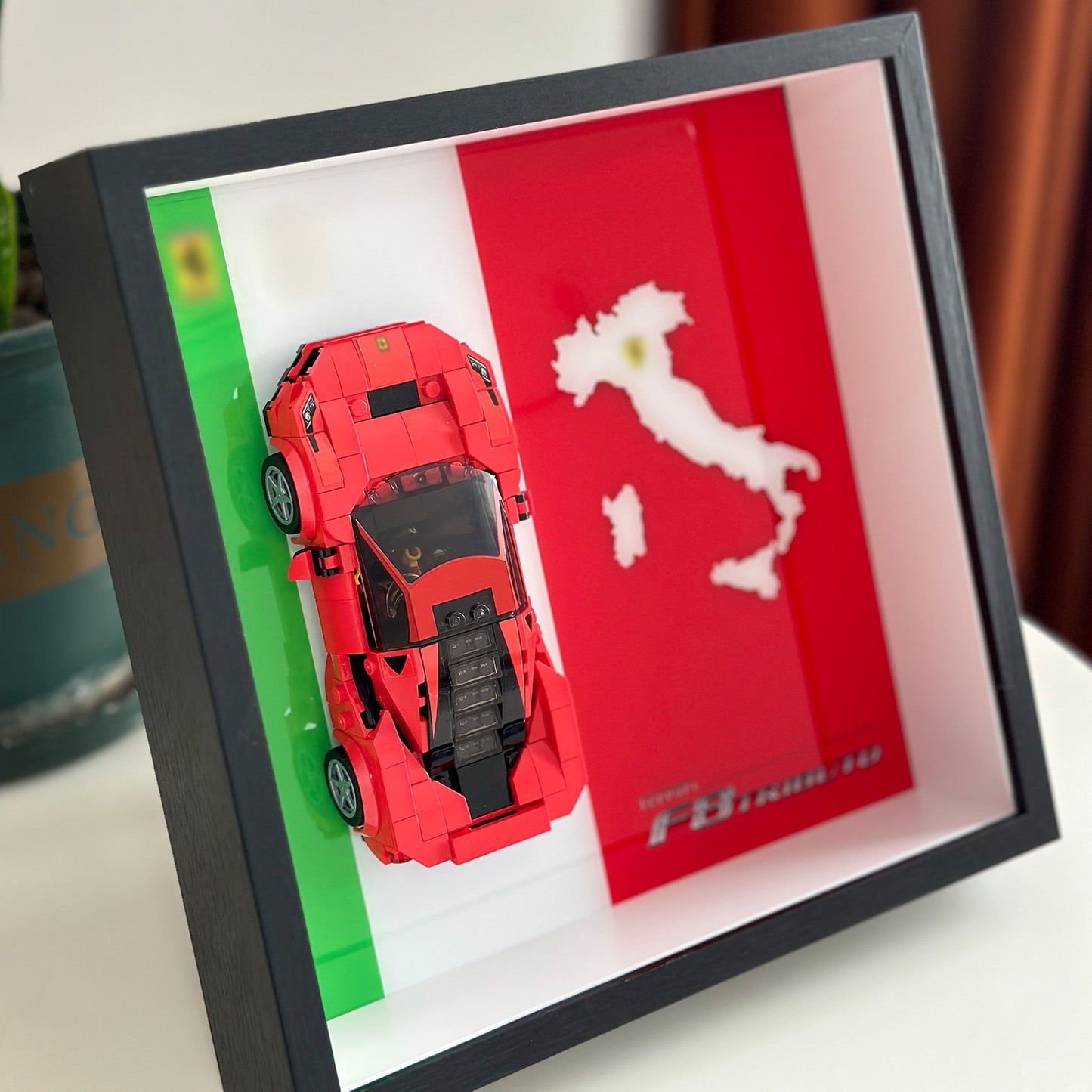 iLuane Display Wallboard for Lego Speed Champions 76895 Ferrari F8 Tributo Toy Cars Building Kit, Collectibles Lego Car Wall Mount, Gifts for Adult(Only Display Wallboard)