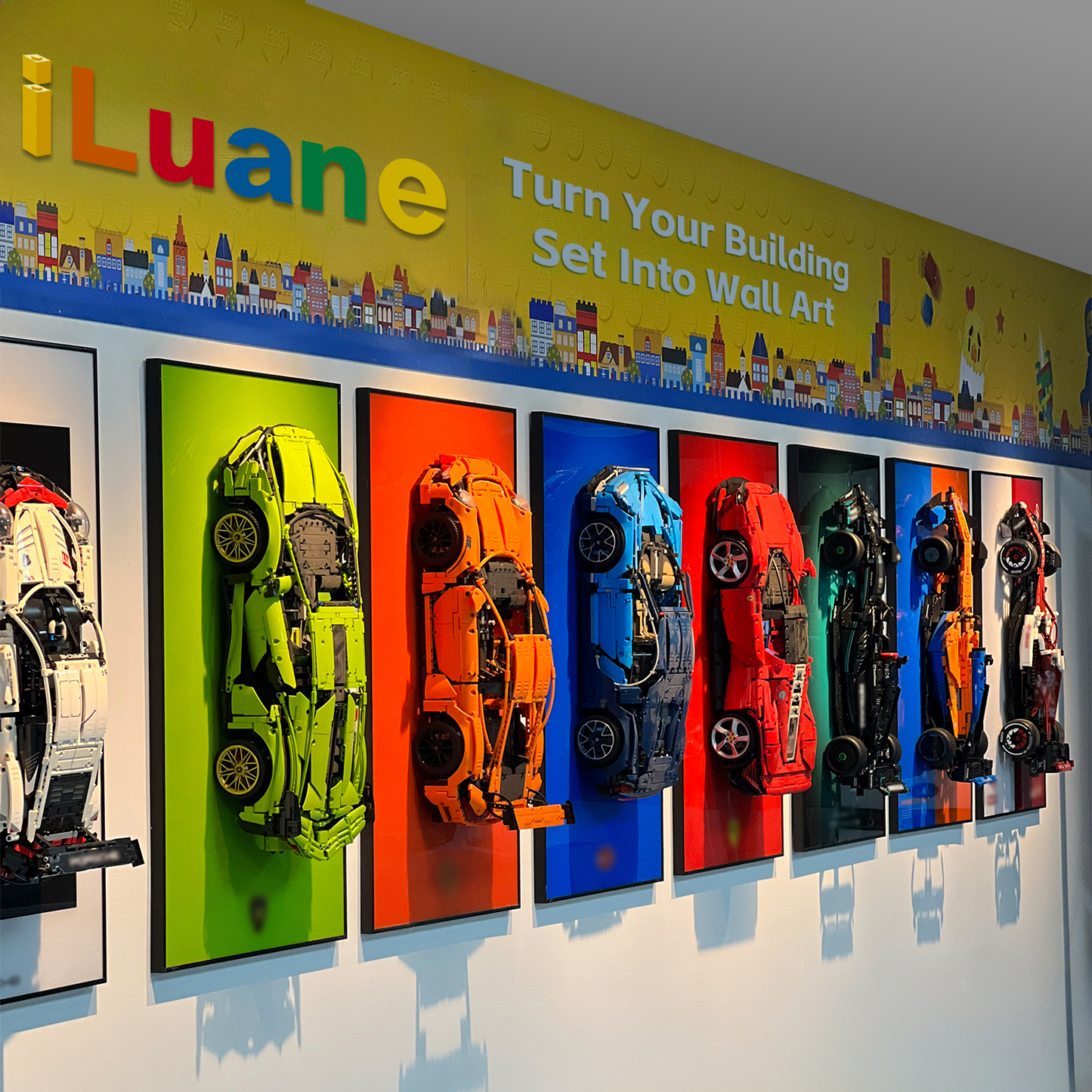 iLuane Display Wallboard for Lego 42141 Technic McLaren Formula 1 2022 Replica Race Car (Only Display Wallboard)