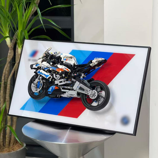 iLuane Display Wallboard for Lego Technic BMW M 1000 RR 42130 Motorcycle (Only Display Wallboard)