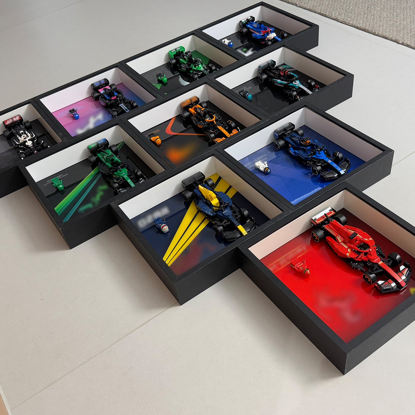 iLuane Display Wallboard for Lego Speed Champions Ultimate ollector's Pack 66802, Contains 10 Sets in 1, Adult Collectibles Wall Mount, Home or Office Décor (No Car Included)