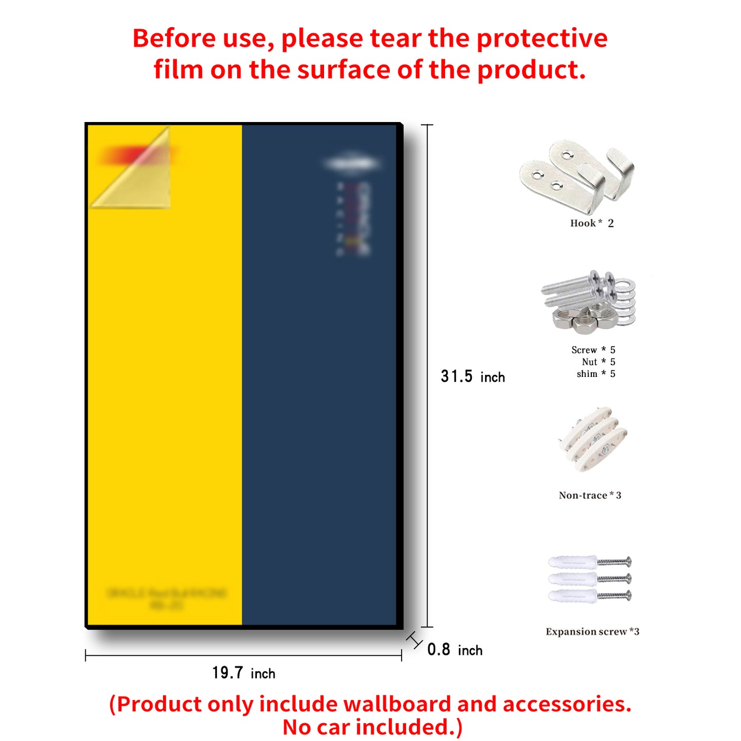 iLuane Display Wallboard for Lego Technic Racing RB20 Car 42206 (No Car Included)