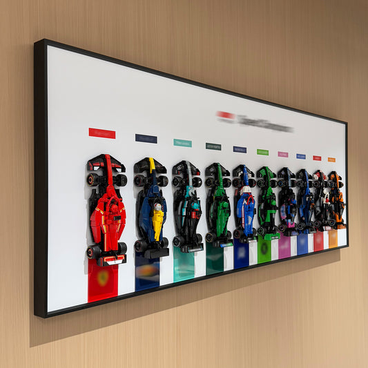 iLuane Display Wallboard for LEGO Speed Champions Ultimate Collector's Pack 66802, Holds 10 Cars on One Frame, Adult Collectibles Wall Mount, Home or Office Décor, Style A (No Car Included)