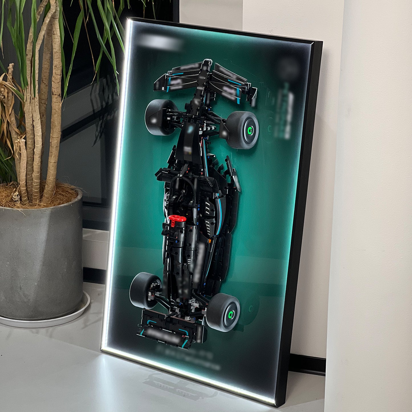 iLuane Display Wallboard for Lego Technic Mercedes-AMG Race Car 42171 with LED Lights (No Car Included)